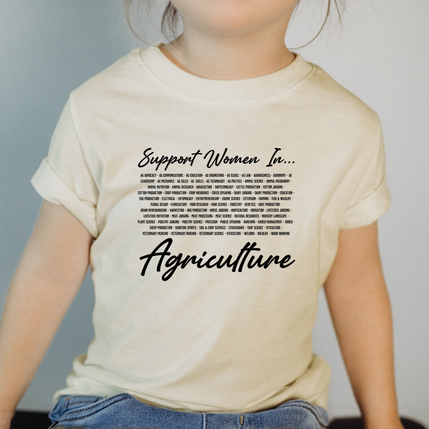 Support Women In Ag List One Piece/T-Shirt (Newborn - Youth XL) - Multiple Colors!
