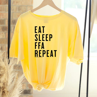 Eat Sleep FFA Repeat BlackInk ComfortWash/ComfortColor T-Shirt (S-4XL) - Multiple Colors!