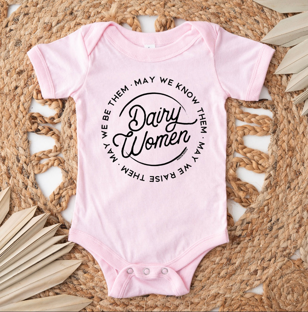 Dairy Women Circle One Piece/T-Shirt (Newborn - Youth XL) - Multiple Colors!