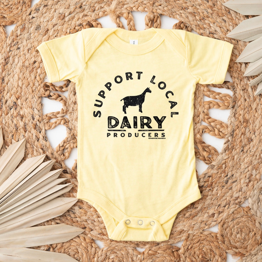 Support Local Dairy Goat Producers One Piece/T-Shirt (Newborn - Youth XL) - Multiple Colors!