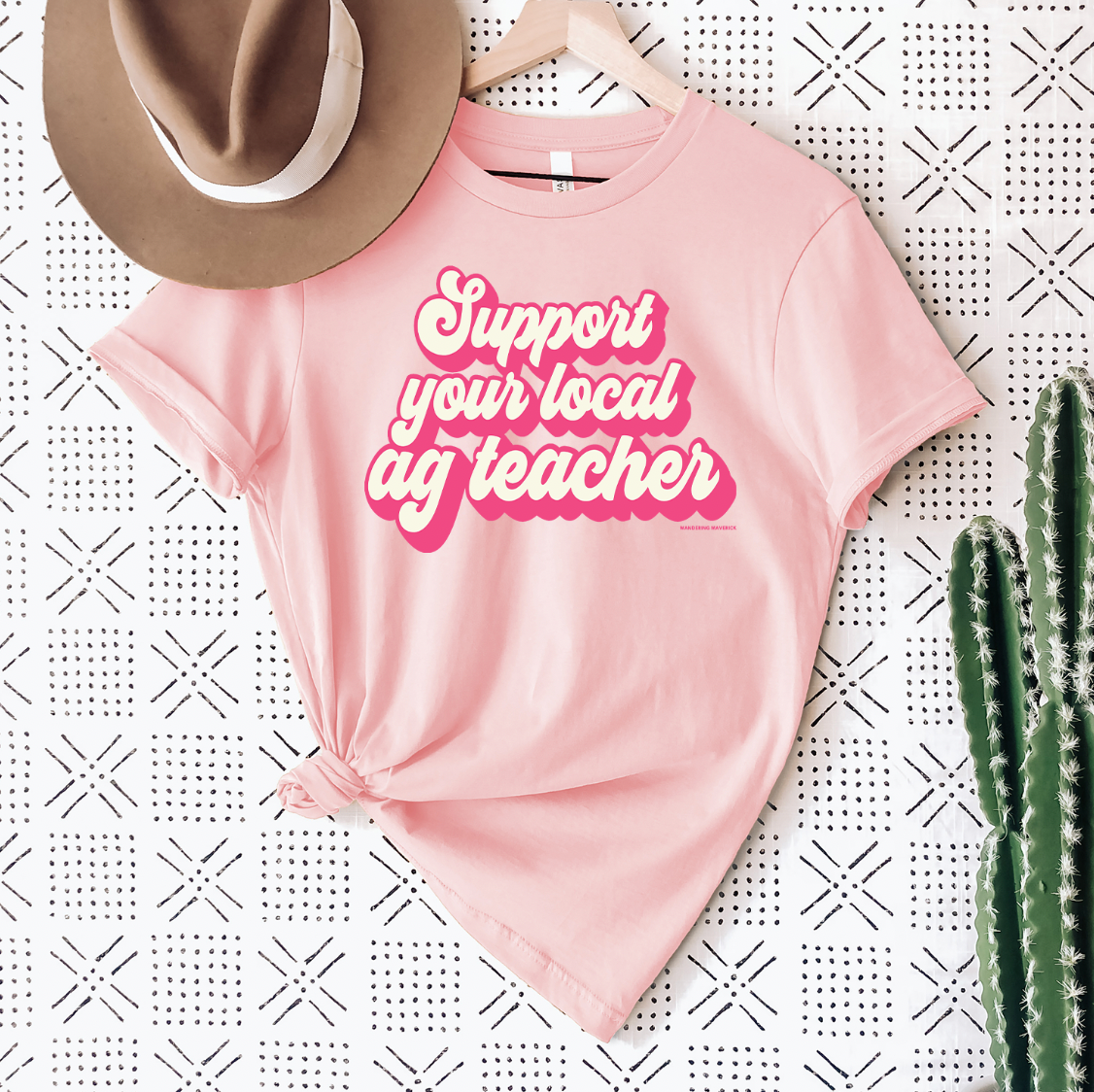 Retro Support Your Local AG Teacher Pink Ink T-Shirt (XS-4XL) - Multiple Colors!