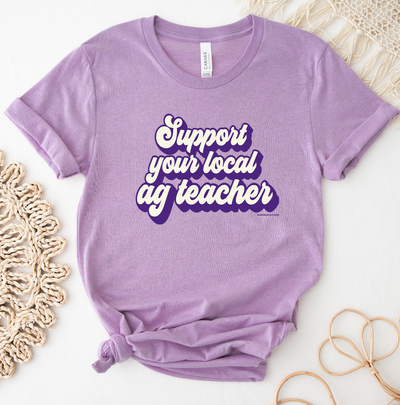 Retro Support Your Local AG Teacher Purple Ink T-Shirt (XS-4XL) - Multiple Colors!