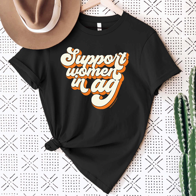 Retro Support Women in AG Orange Ink T-Shirt (XS-4XL) - Multiple Colors!