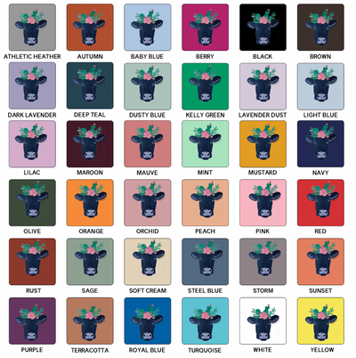 Black Cow Cactus Crown T-Shirt (XS-4XL) - Multiple Colors!