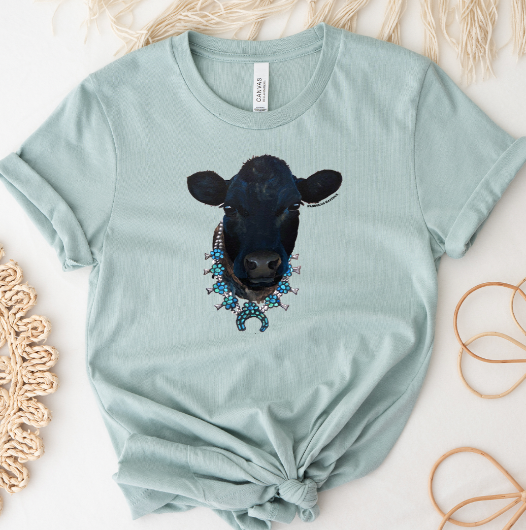 Black Cow Squash Blossom T-Shirt (XS-4XL) - Multiple Colors!