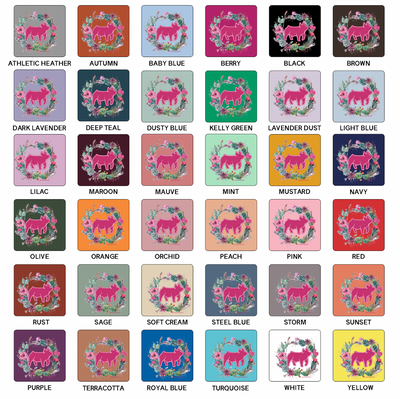 Pig Cactus Wreath T-Shirt (XS-4XL) - Multiple Colors!