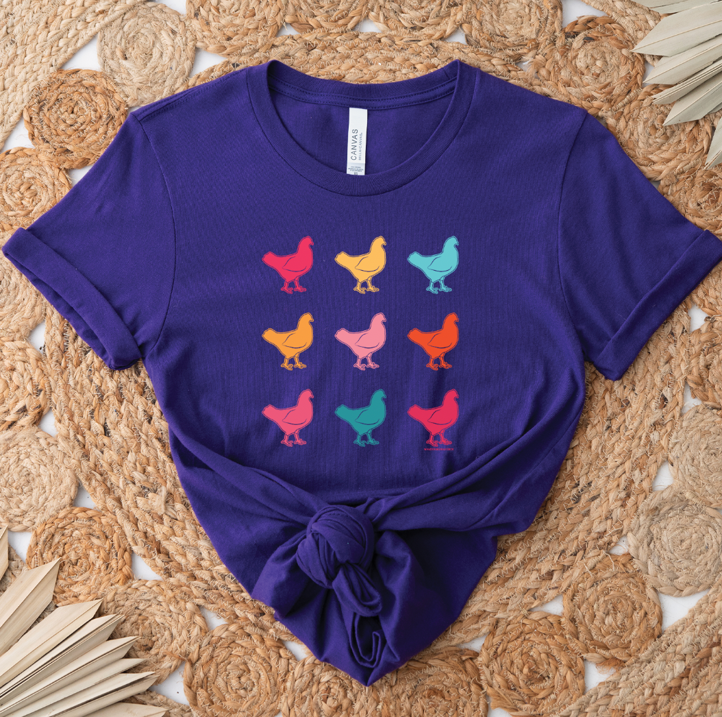 Colorful Chicken Bundle T-Shirt (XS-4XL) - Multiple Colors!h