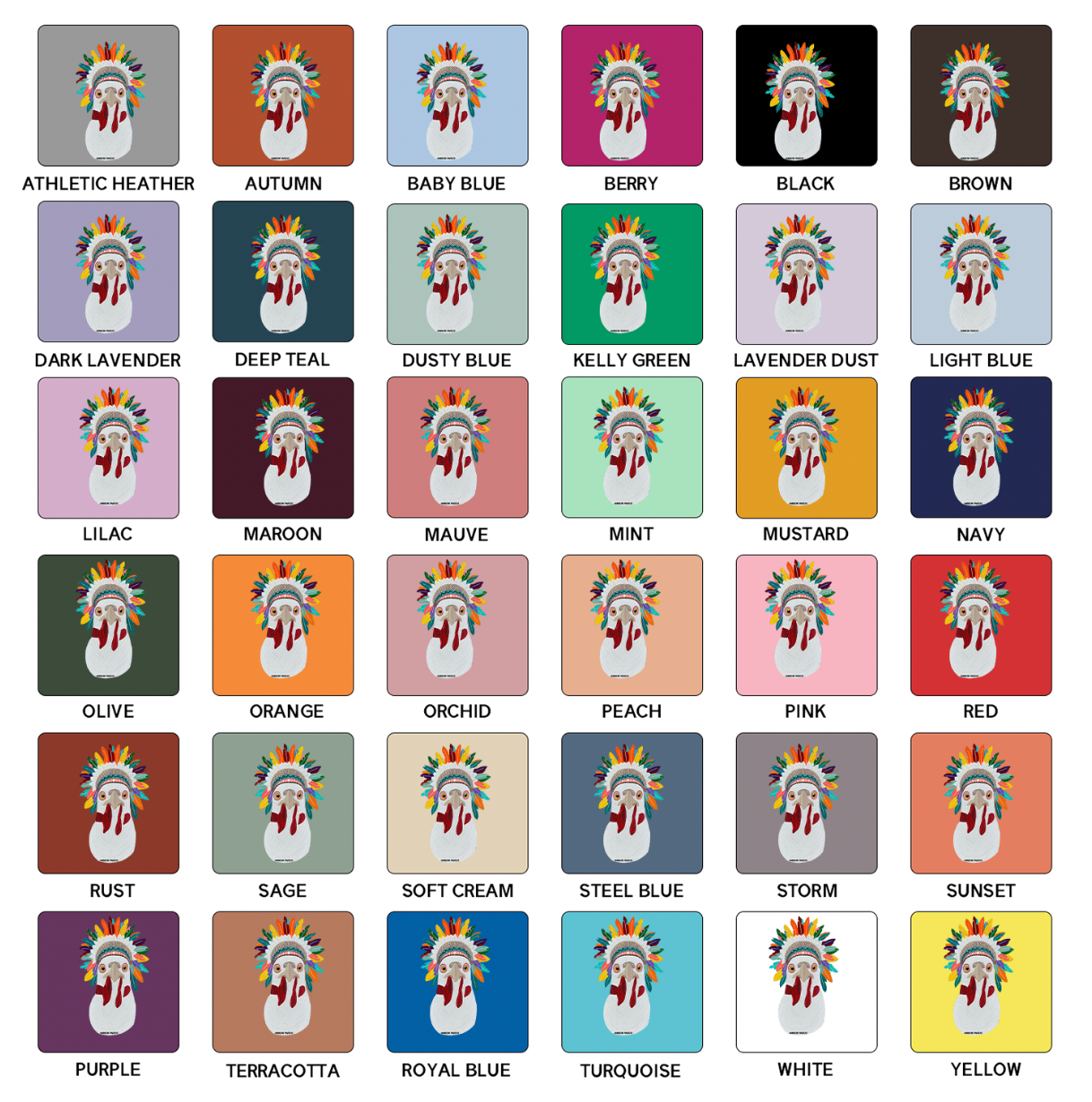 Chicken Headdress T-Shirt (XS-4XL) - Multiple Colors!h