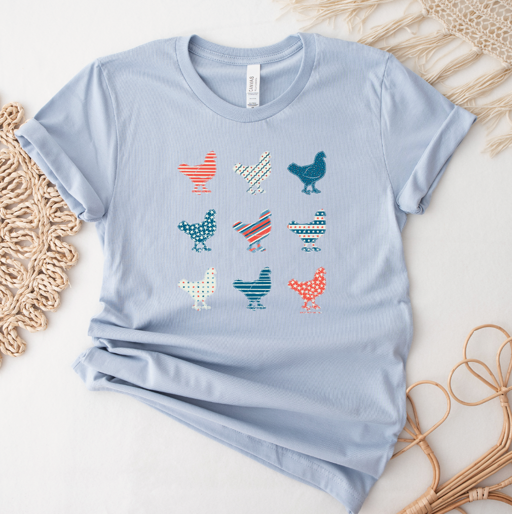 Patriotic Chicken Bundle T-Shirt (XS-4XL) - Multiple Colors!h