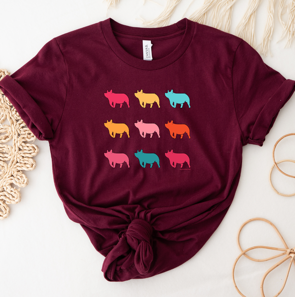 Colorful Pig Bundle T-Shirt (XS-4XL) - Multiple Colors!