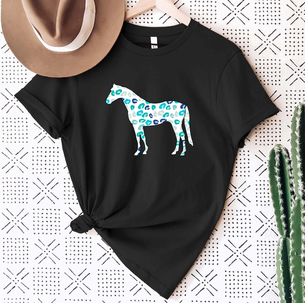 Turquoise Cheetah Horse T-Shirt (XS-4XL) - Multiple Colors!