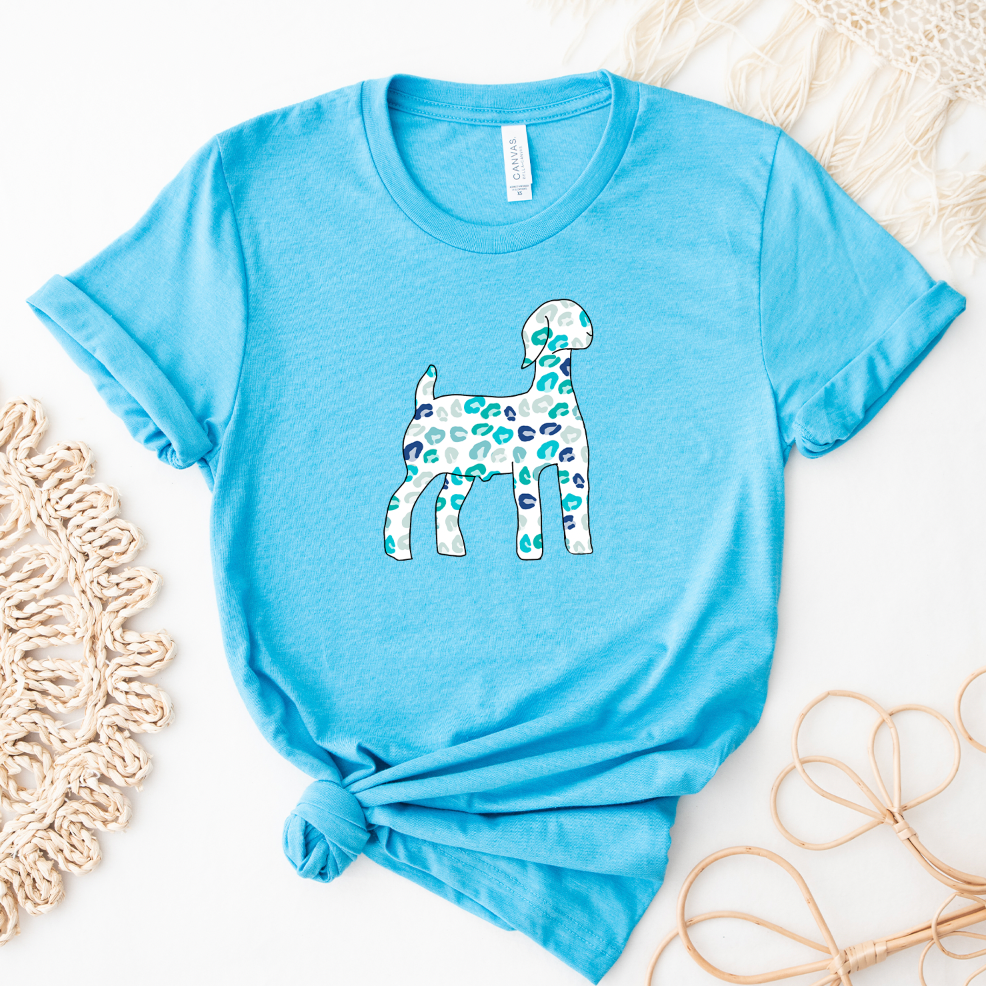 Turquoise Cheetah Goat T-Shirt (XS-4XL) - Multiple Colors!