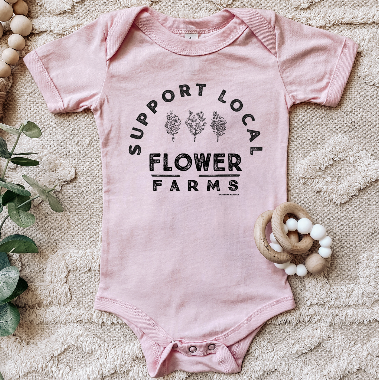 Support Local Flower Farms One Piece/T-Shirt (Newborn - Youth XL) - Multiple Colors!