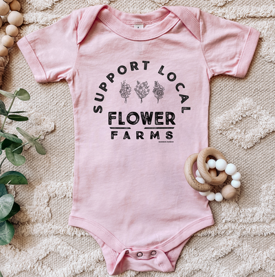 Support Local Flower Farms One Piece/T-Shirt (Newborn - Youth XL) - Multiple Colors!
