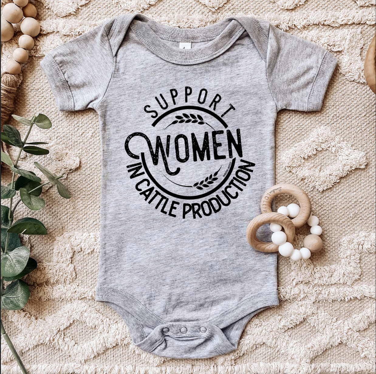 Support Women In Cattle Production One Piece/T-Shirt (Newborn - Youth XL) - Multiple Colors!
