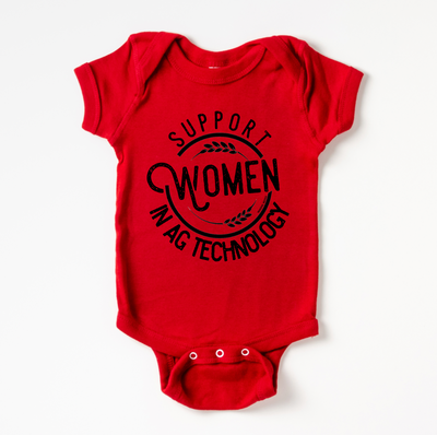 Support Women In Ag Technology One Piece/T-Shirt (Newborn - Youth XL) - Multiple Colors!