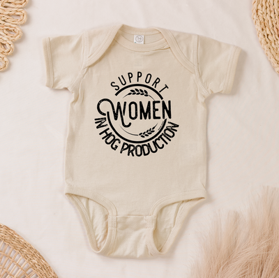 Support Women In Hog Production One Piece/T-Shirt (Newborn - Youth XL) - Multiple Colors!
