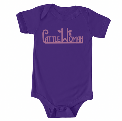 Cattle Women Eartag Purple One Piece/T-Shirt (Newborn - Youth XL) - Multiple Colors!