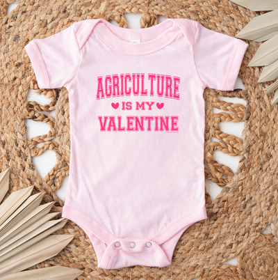 Agriculture Is My Valentine Pink Ink One Piece/T-Shirt (Newborn - Youth XL) - Multiple Colors!
