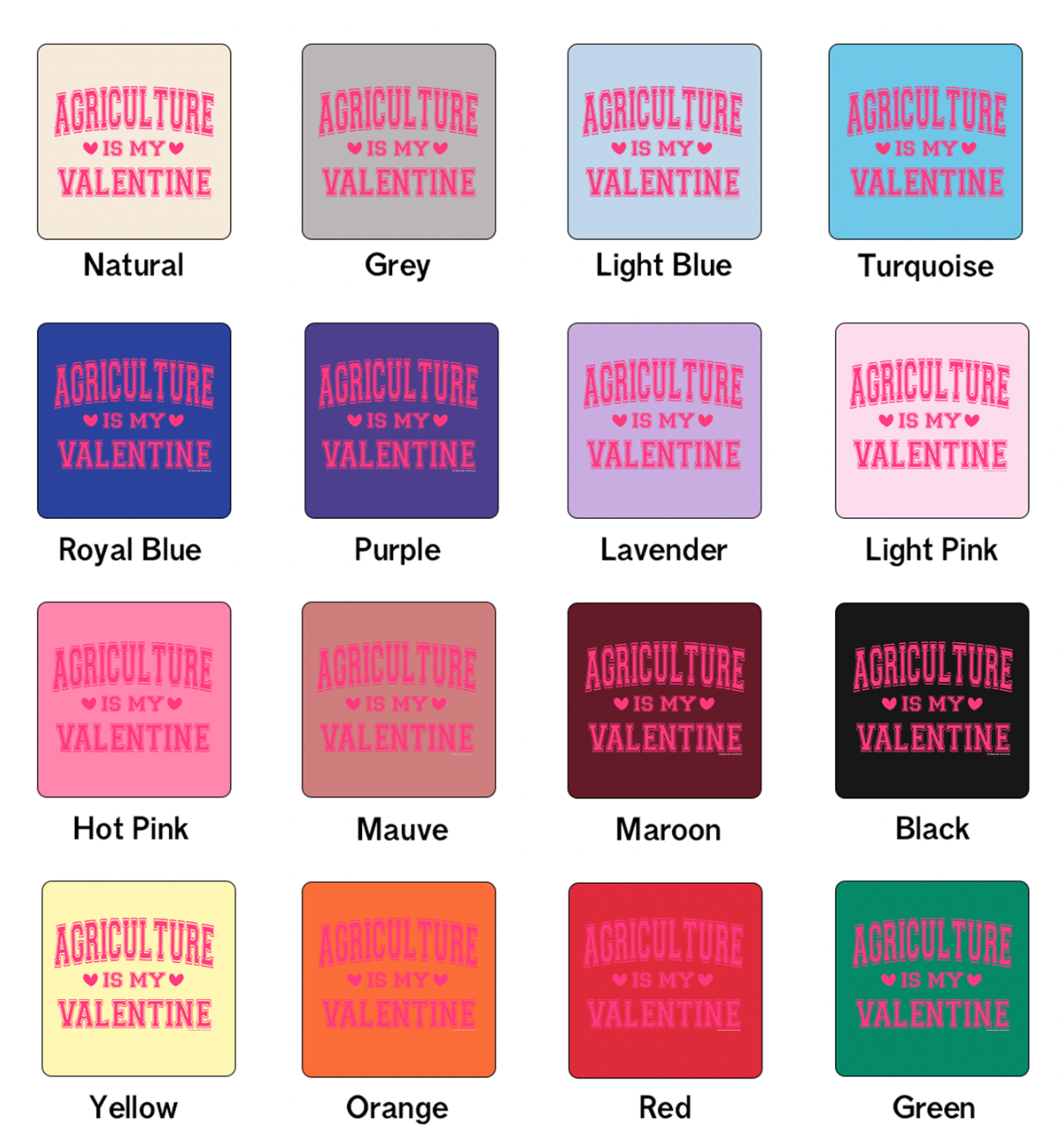 Agriculture Is My Valentine Pink Ink One Piece/T-Shirt (Newborn - Youth XL) - Multiple Colors!