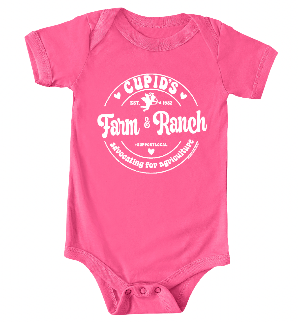 Cupid's Farm & Ranch White Ink One Piece/T-Shirt (Newborn - Youth XL) - Multiple Colors!