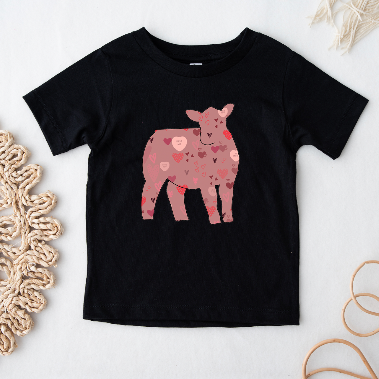 Valentines Steer One Piece/T-Shirt (Newborn - Youth XL) - Multiple Colors!