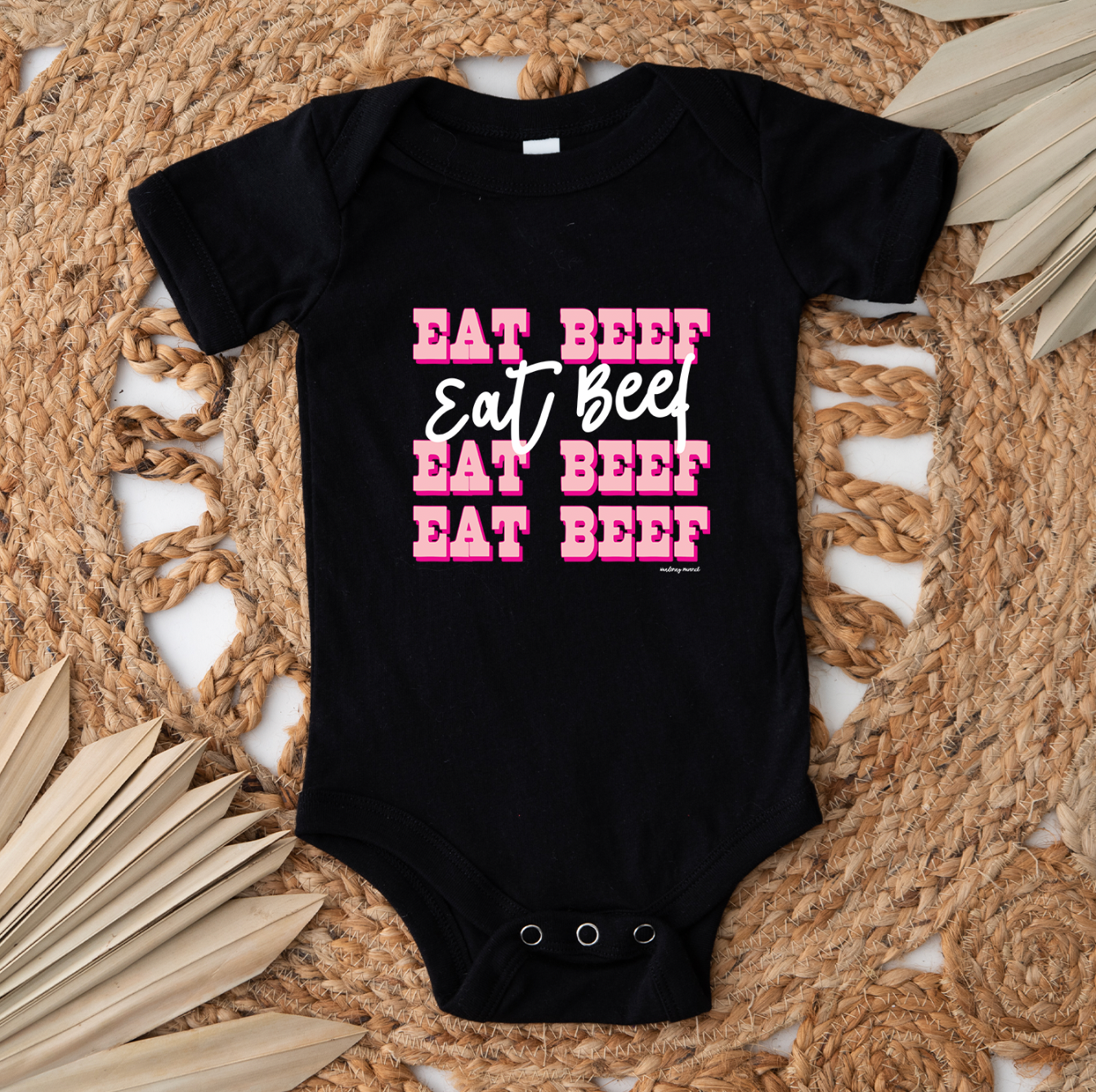 Pink Western Eat Beef Dolly One Piece/T-Shirt (Newborn - Youth XL) - Multiple Colors!