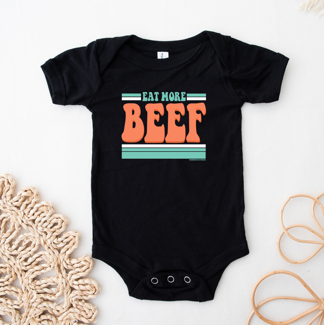 Retro Eat More Beef One Piece/T-Shirt (Newborn - Youth XL) - Multiple Colors!