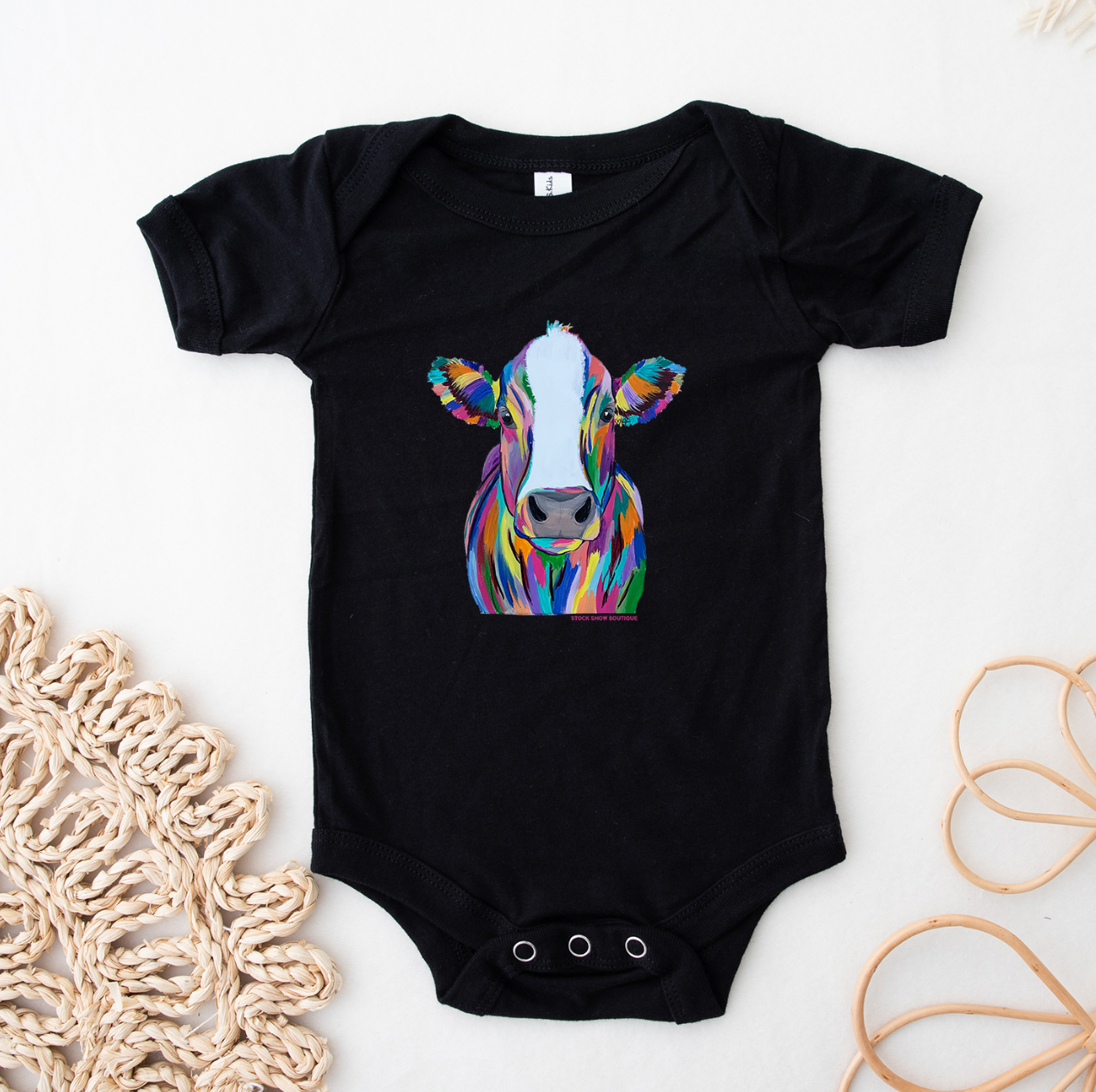 Rainbow Cow One Piece/T-Shirt (Newborn - Youth XL) - Multiple Colors!