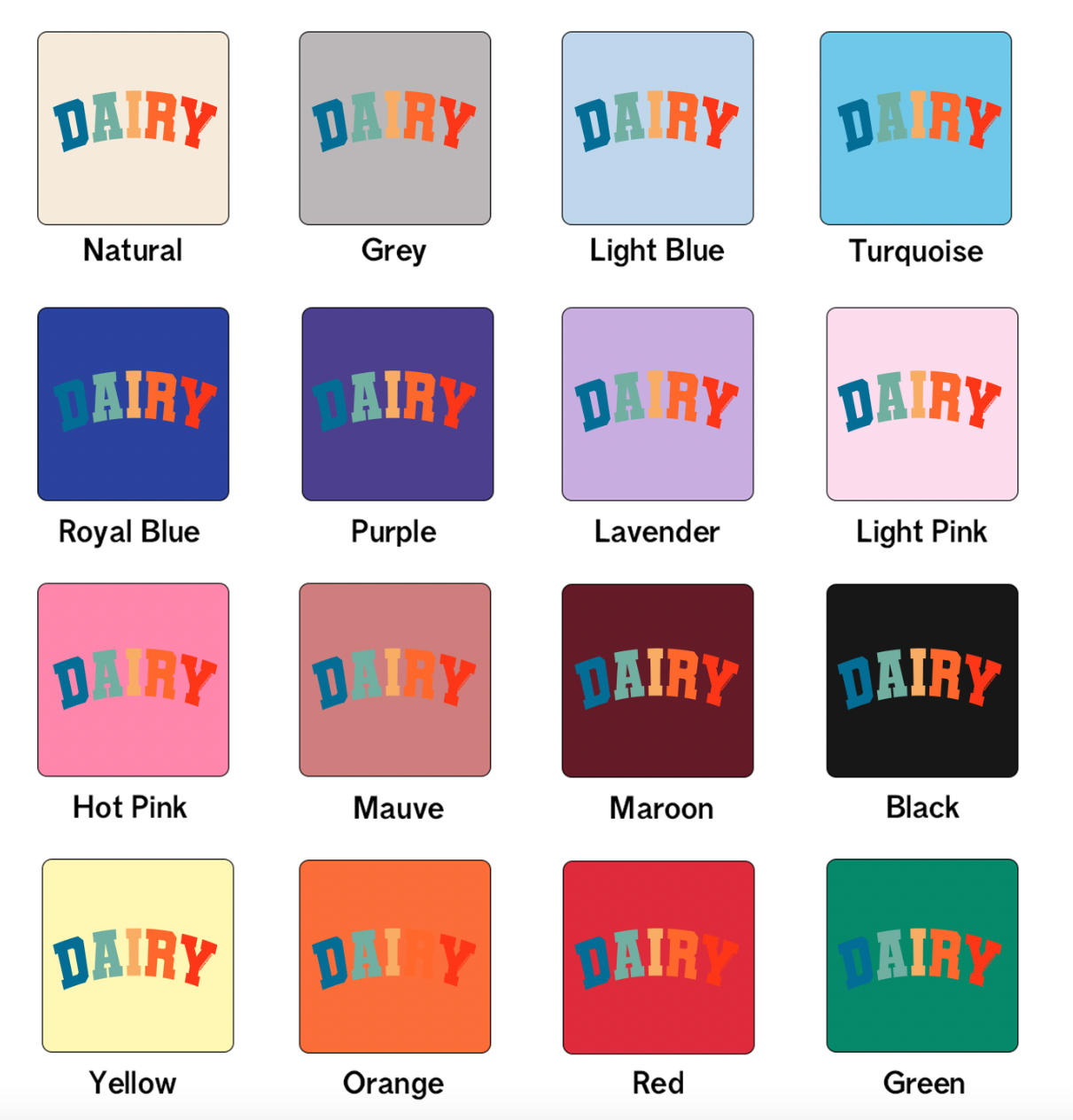 Varsity Dairy Color One Piece/T-Shirt (Newborn - Youth XL) - Multiple Colors!