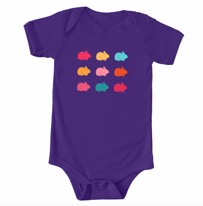Colorful Rabbits One Piece/T-Shirt (Newborn - Youth XL) - Multiple Colors!
