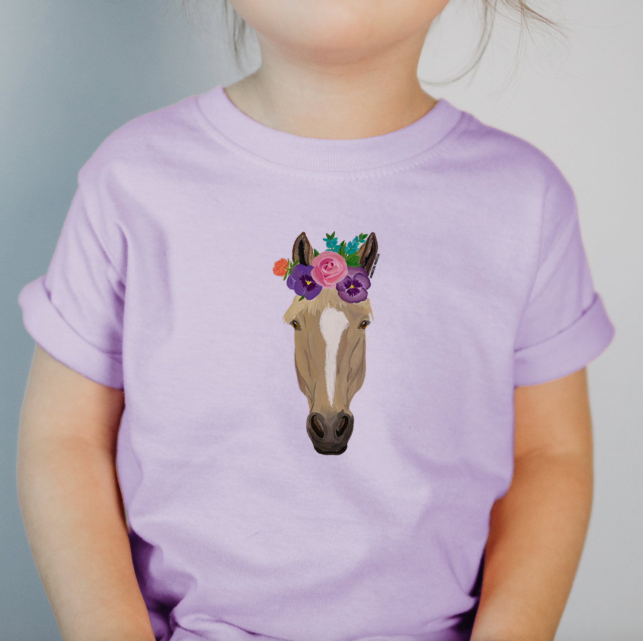 Horse Flower One Piece/T-Shirt (Newborn - Youth XL) - Multiple Colors!