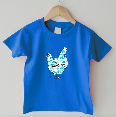 Turquoise Cheetah Chicken One Piece/T-Shirt (Newborn - Youth XL) - Multiple Colors!