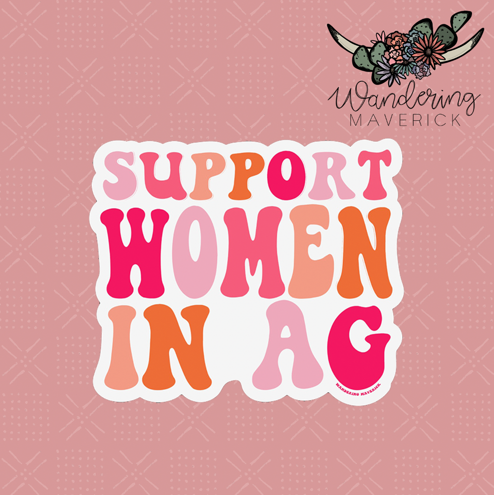 Peachy Support Women in Ag Sticker