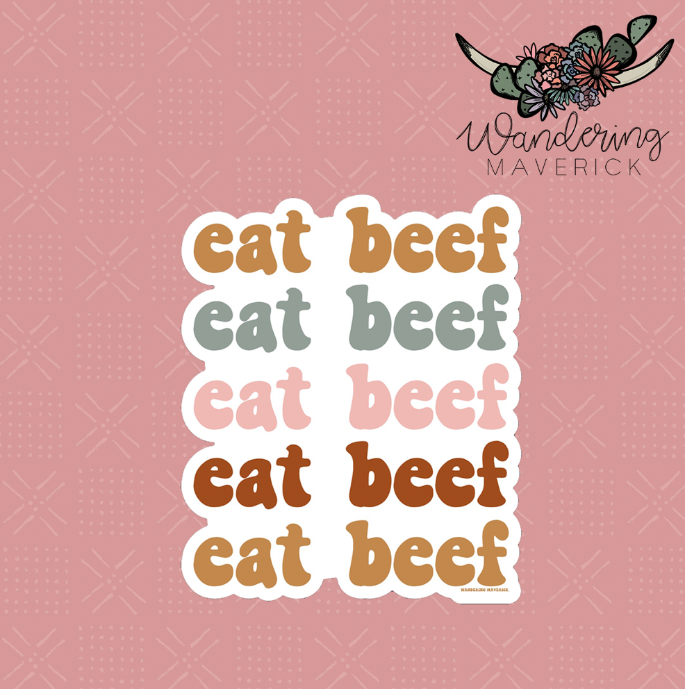 Groovy Eat Beef Sticker