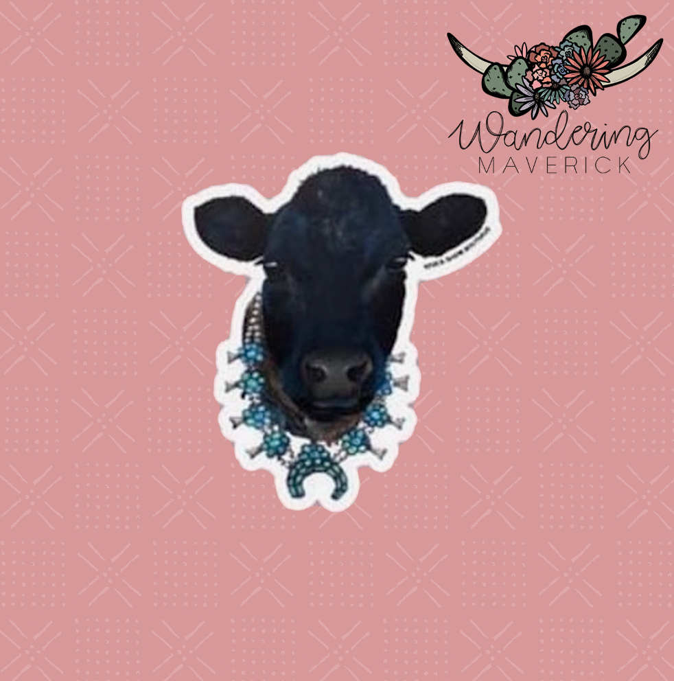 Black Cow Squash Blossom Sticker