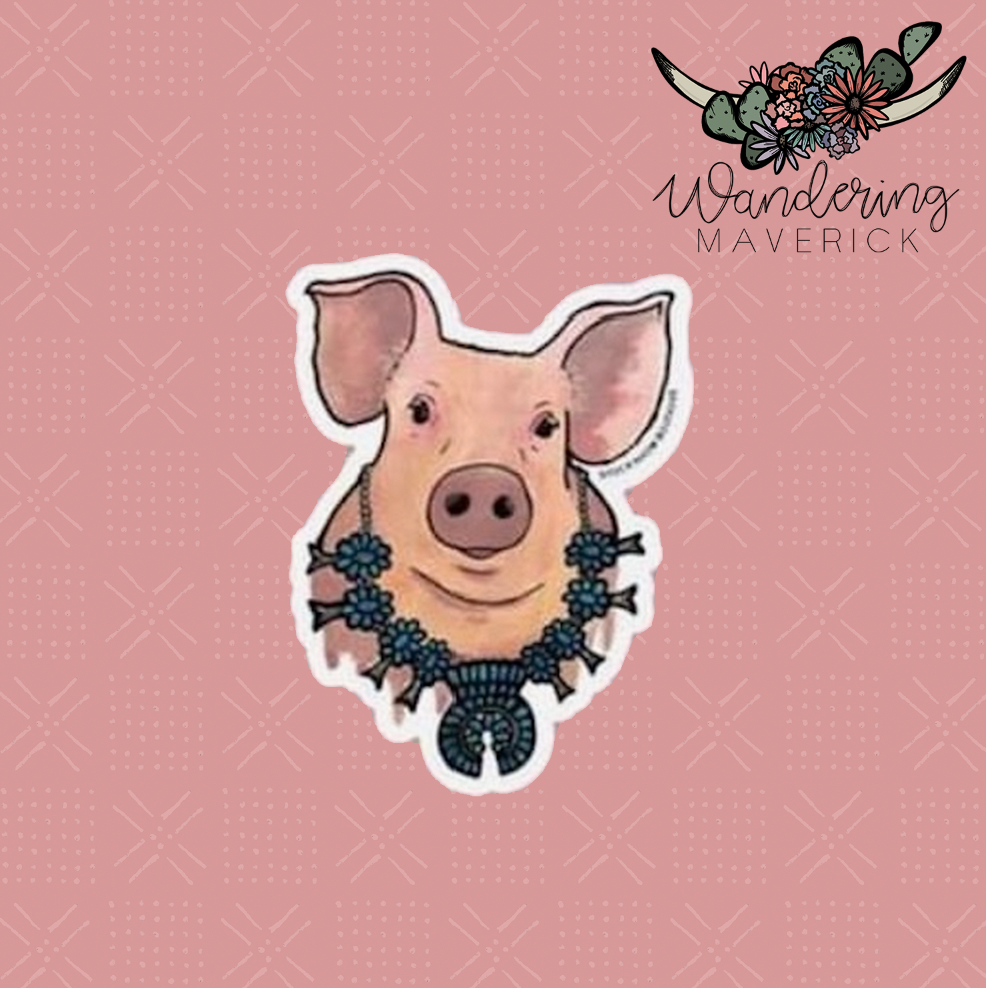 Yorkshire Pig Squash Blossom Sticker