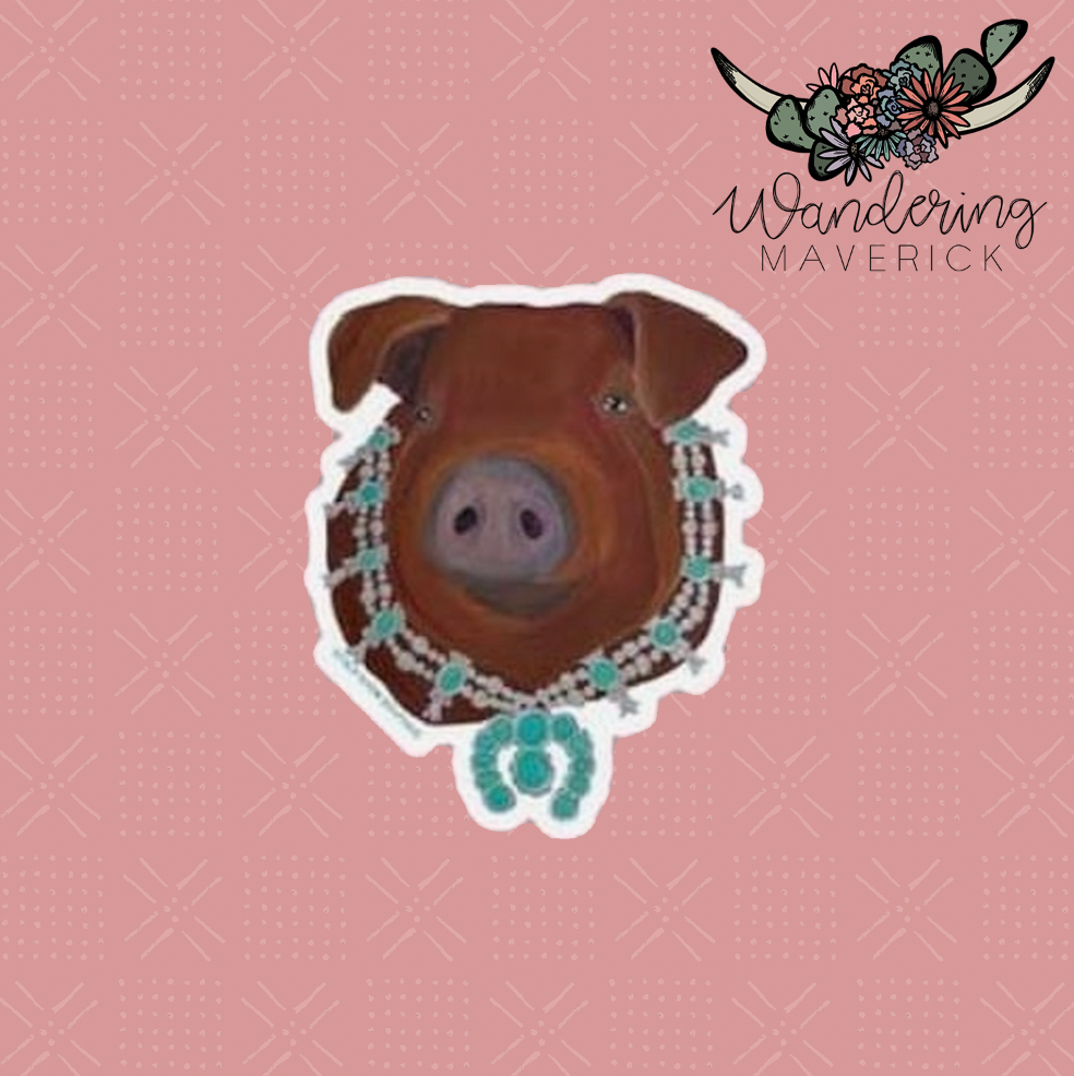 Duroc Pig Squash Blossom Sticker