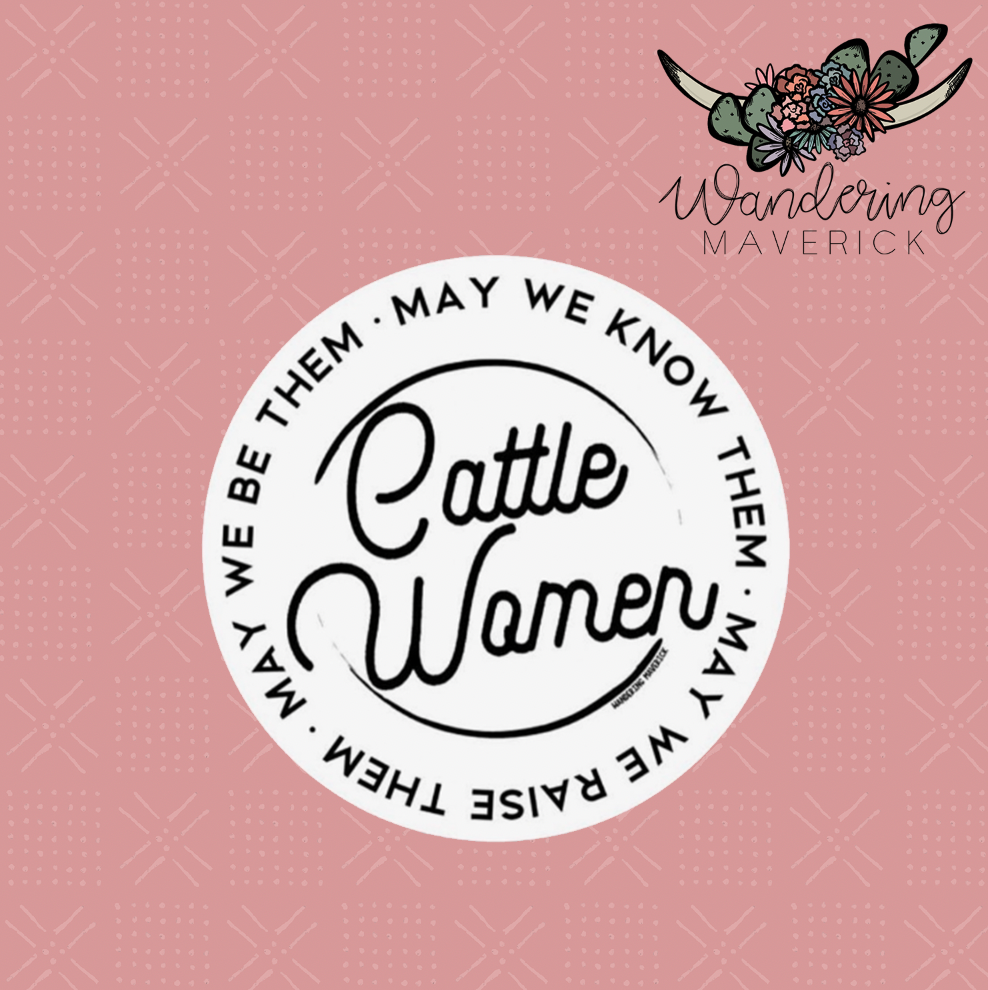 Cattle Women Circle Sticker