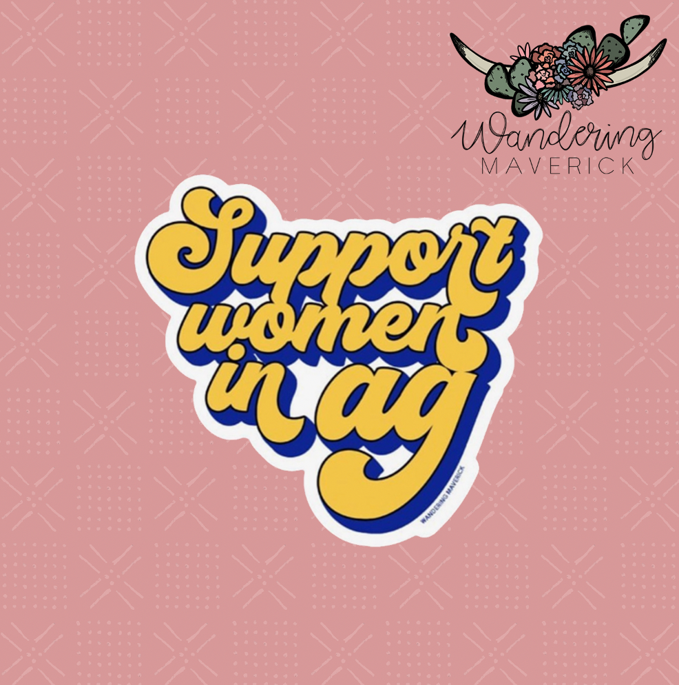 Retro Support Women in AG FFA Color Sticker
