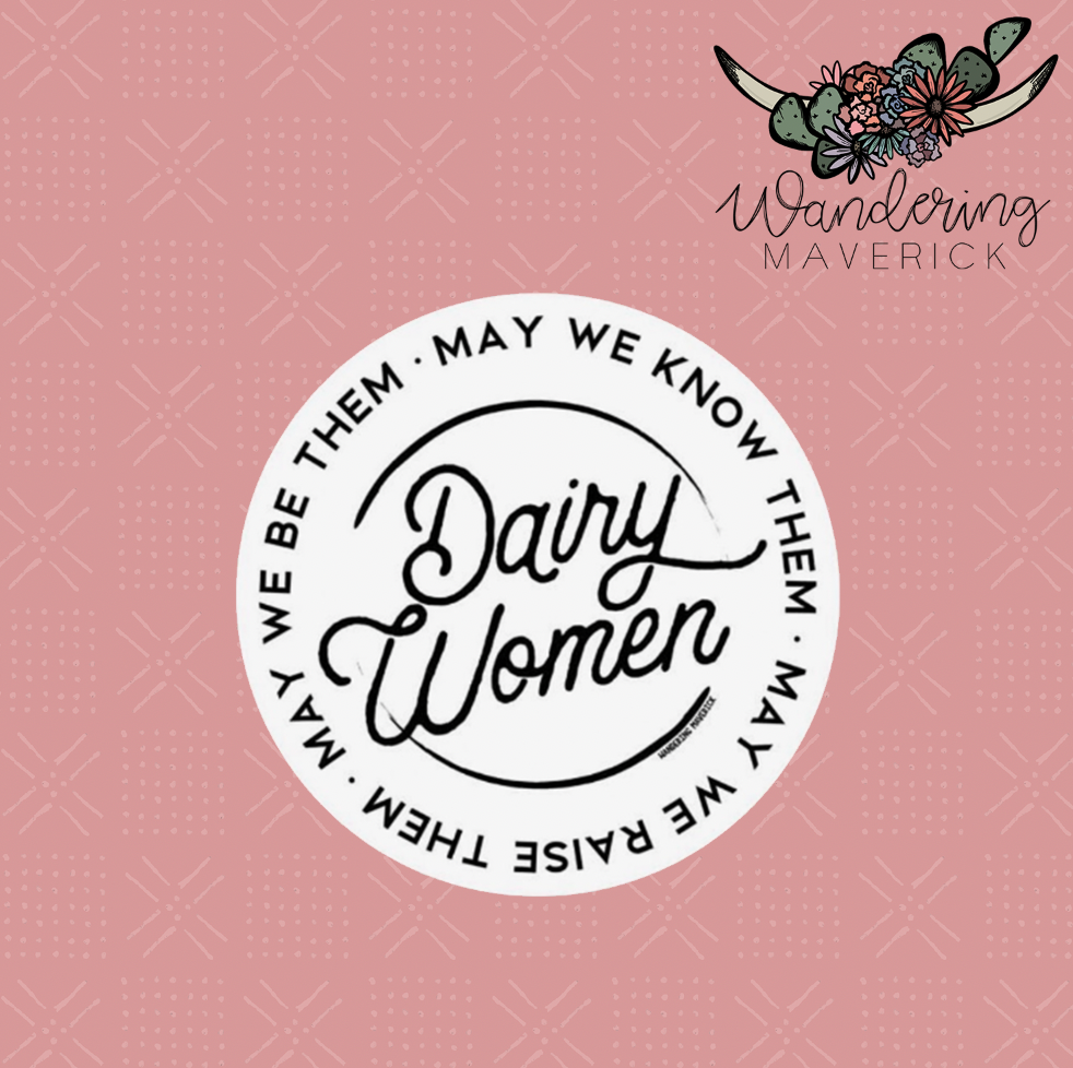 Dairy Women Circle Sticker