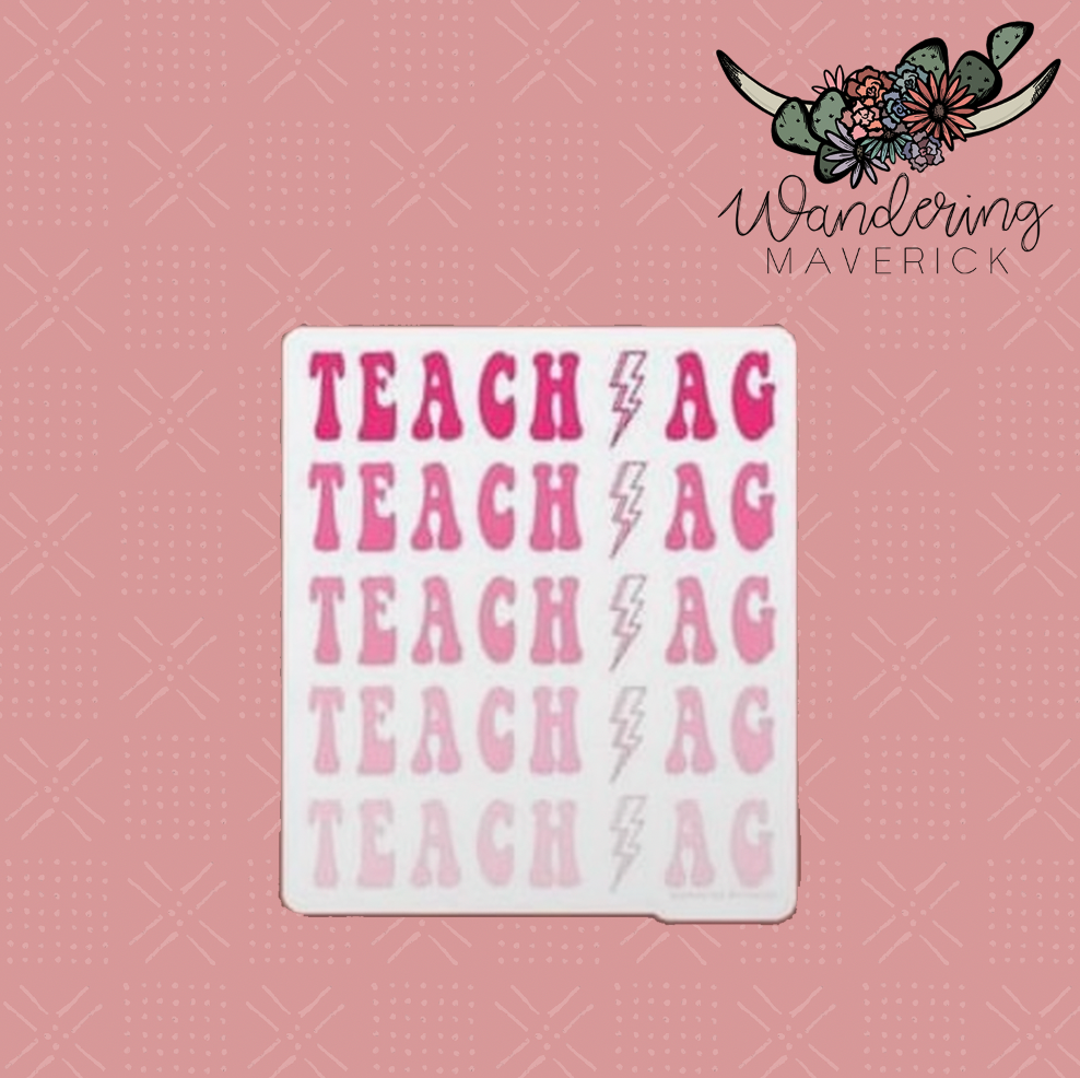 Teach Ag Bolt Pink Sticker