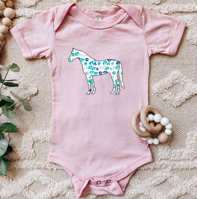 Turquoise Cheetah Horse One Piece/T-Shirt (Newborn - Youth XL) - Multiple Colors!