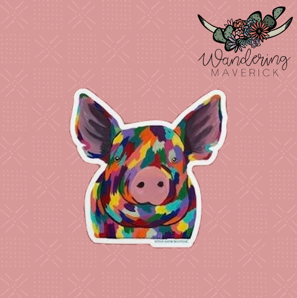 Rainbow Pig Sticker