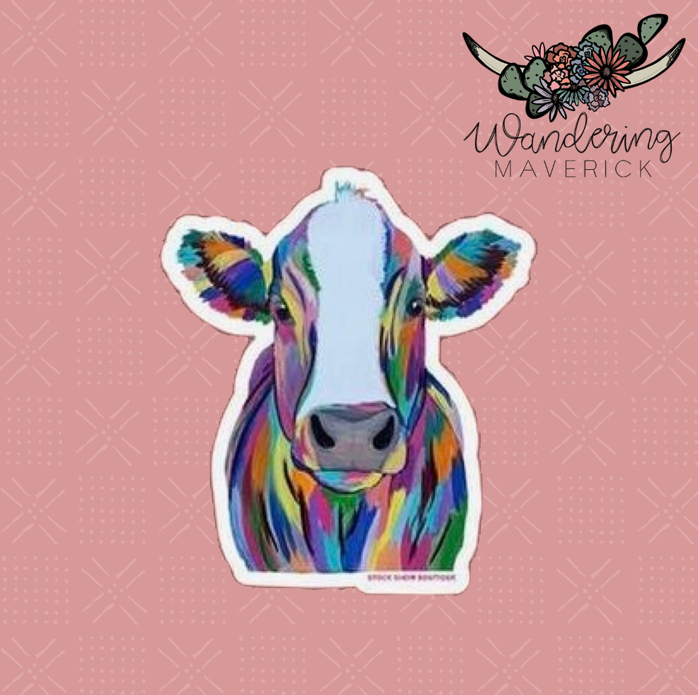 Rainbow Cow Sticker