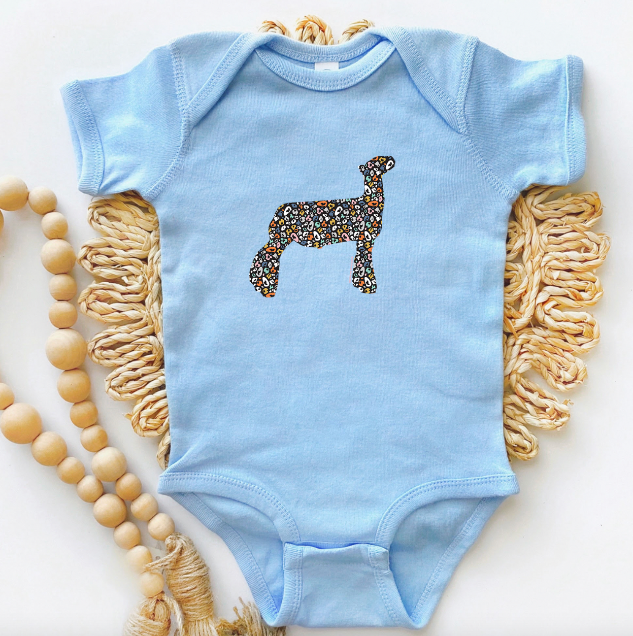 Colorful Cheetah Lamb One Piece/T-Shirt (Newborn - Youth XL) - Multiple Colors!