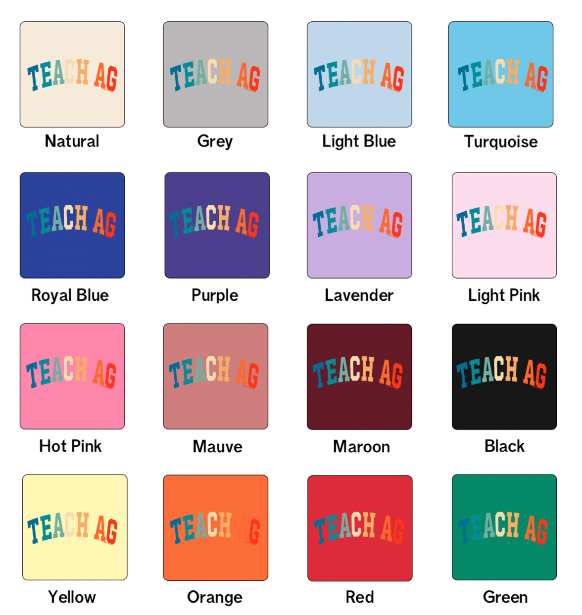 Varsity Teach Ag Color One Piece/T-Shirt (Newborn - Youth XL) - Multiple Colors!
