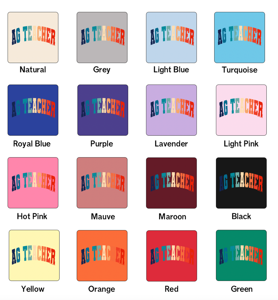 Varsity Ag Teacher Color One Piece/T-Shirt (Newborn - Youth XL) - Multiple Colors!