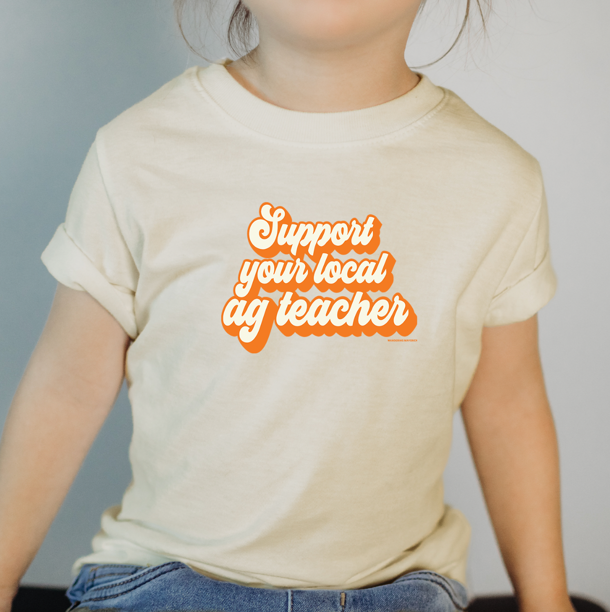 Retro Support Your Local Ag Teacher Orange One Piece/T-Shirt (Newborn - Youth XL) - Multiple Colors!