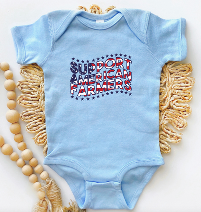 Patriotic Support American Farmer One Piece/T-Shirt (Newborn - Youth XL) - Multiple Colors!